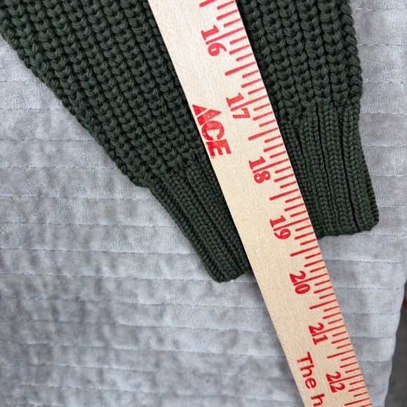 Yellow Label Co Mens Olive Green Cotton Shaker Stitch Crewneck Sweater Small - Picture 6 of 8